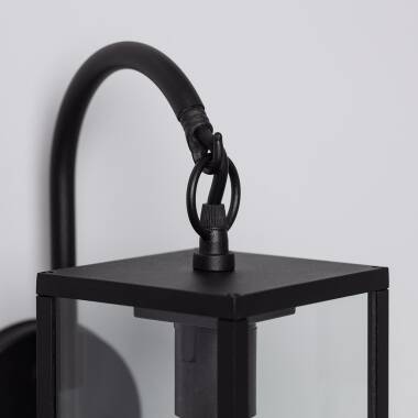 Immagine di Lampada da Parete per Esterni Alluminio e Vetro  Braccio Superiore Atrium Nera