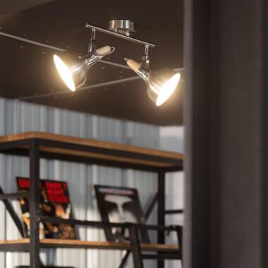 Image de Plafonnier Orientable Aluminium Emer 2 Spots Argenté