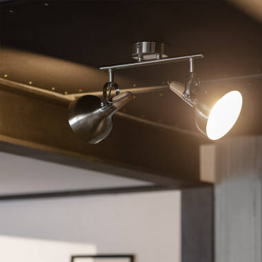 Image de Plafonnier Orientable Aluminium Emer 2 Spots Argenté