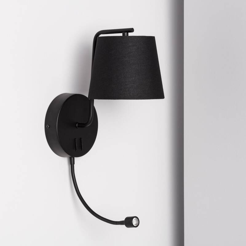 Image de Lampe Murale Métal et Tissu  Kuomba avec Flex LED de Lecture