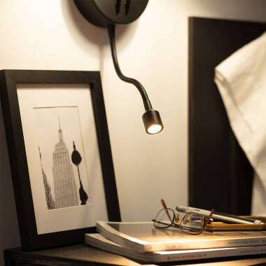 Image de Lampe Murale Métal et Tissu  Kuomba avec Flex LED de Lecture