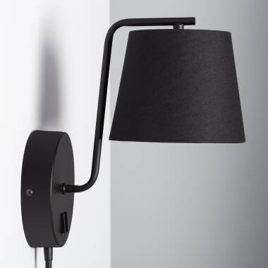 Image de Lampe Murale Métal et Tissu  Kuomba avec Flex LED de Lecture