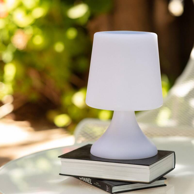 Produkt von LED-Tischlampe Aussen 3W RGBW Tragbar mit Buetooth-Lautsprecher und wiederaufladbarem USB-Akku Uyoga
