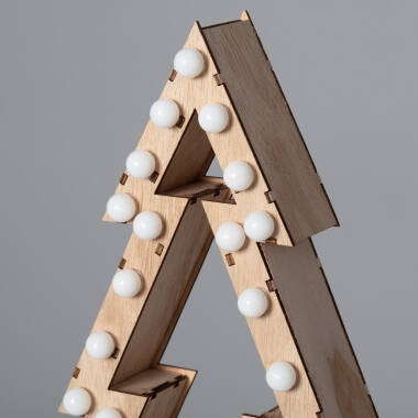 Bild von LED-Weihnachtsbaum Holz mit Batterie Gaspar 