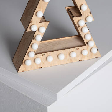 Bild von LED-Weihnachtsbaum Holz mit Batterie Gaspar 