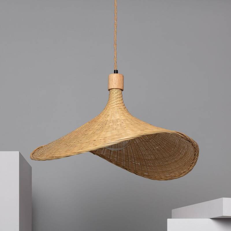 LEDKIA LIGHTING Lampe à Poser Bois Kanuni 385x180x180 mm Moutarde E14