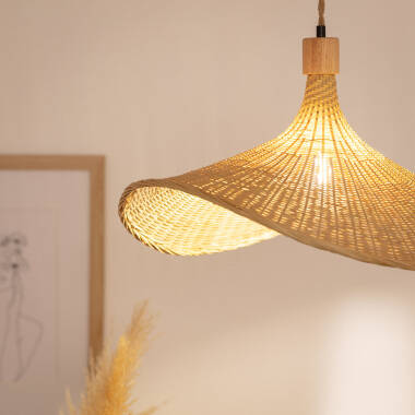 Immagine di Lampada a Sospensione in Bambù Kathu Netsie