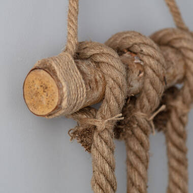 Immagine di Ghirlanda LED a Sospensione Sparto e Legno Kamba 3 Faretti