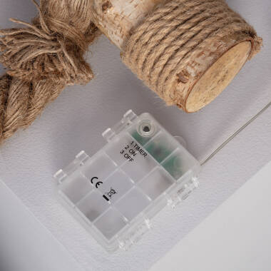 Immagine di Ghirlanda LED a Sospensione Sparto e Legno Kamba 3 Faretti