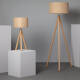 Image de Lampadaire Bois et Tissu Wolby 