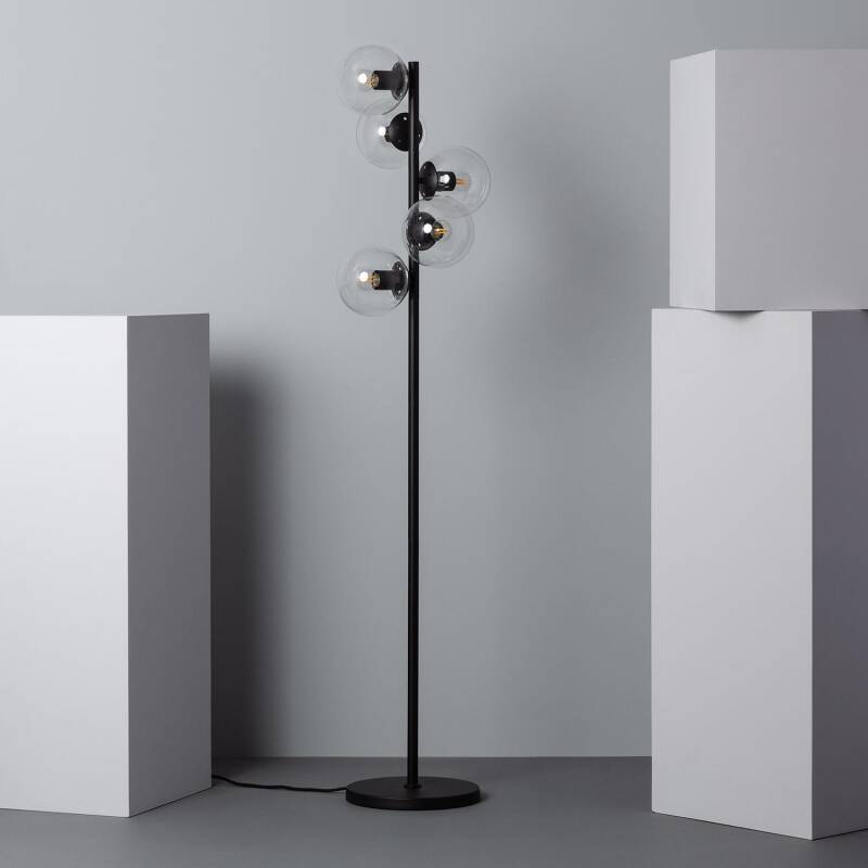 Image de Lampadaire Métal et Verre Otos 5 Spots