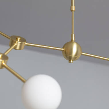 Afbeelding van Plafondlamp van Metaal en Glas  Moonlight 6 Spots 