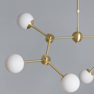 Afbeelding van Plafondlamp van Metaal en Glas  Moonlight 6 Spots 