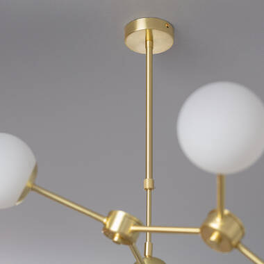 Afbeelding van Plafondlamp van Metaal en Glas  Moonlight 6 Spots 