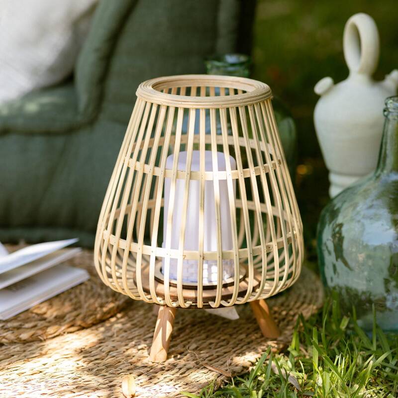 Image of Tripoli Rattan Portable LED Table Lamp
