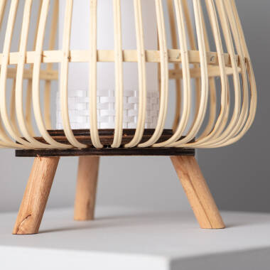 Image of Tripoli Rattan Portable LED Table Lamp