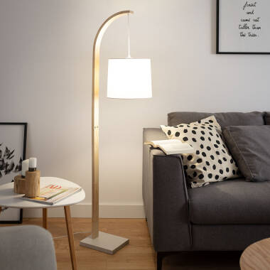 Bild von Stehlampe aus Holz und Textil Haakon