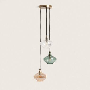 Image of Blas 3 Spotlight Metal & Glass Pendant Lamp 