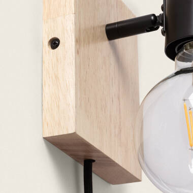 Image de Lampe Murale Orientable Métal et Bois Moroni