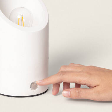 Image of Rise Uplighter Plaster LED Table Lamp with USB Rechargeable Battery 