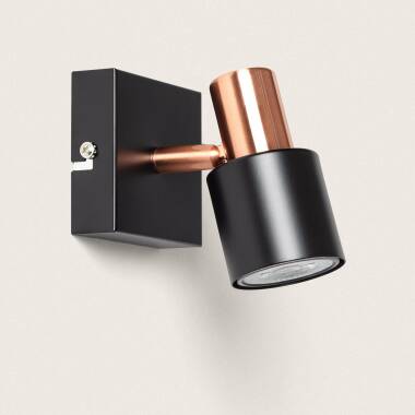 Bild von Wand- und Deckenleuchte Ausrichtbar Metall 1 Strahler Albus Black Rose