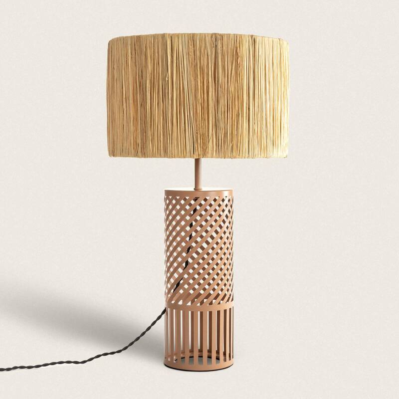 Image de Lampe à Poser Métal et Raphia Artemisa 