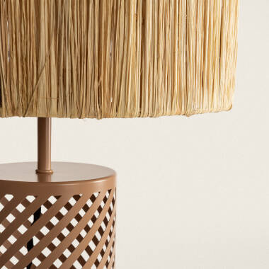 Image de Lampe à Poser Métal et Raphia Artemisa 