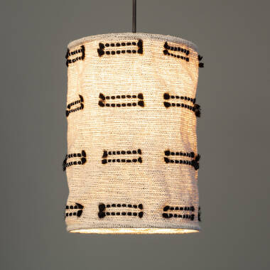 Immagine di Lampada a Sospensione Metallo e Cotone Sioux Large
