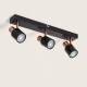 Image de Applique Murale et de Plafond Orientable Métal 3 Spots Albus Black Rose Large
