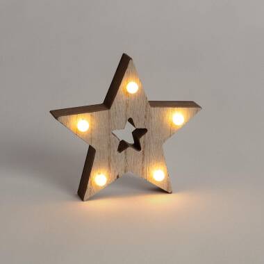 Immagine di Figura natalizia in Legno LED a Pile Stella