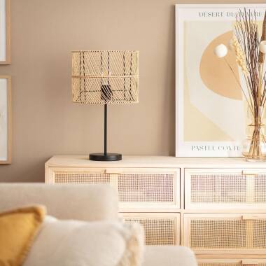 Bild von Tischlampe Rattan Carrere