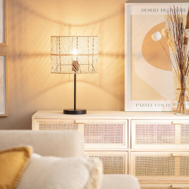 Bild von Tischlampe Rattan Carrere