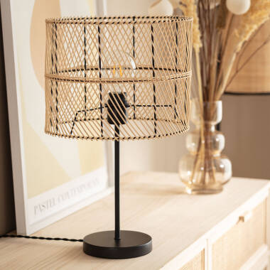 Bild von Tischlampe Rattan Carrere