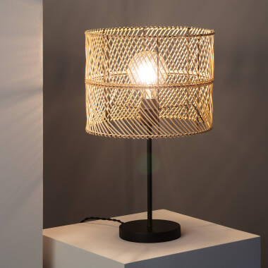 Bild von Tischlampe Rattan Carrere