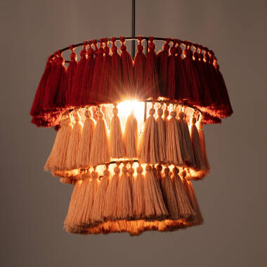 Image de Suspension Métal et Coton avec Franges Nahua