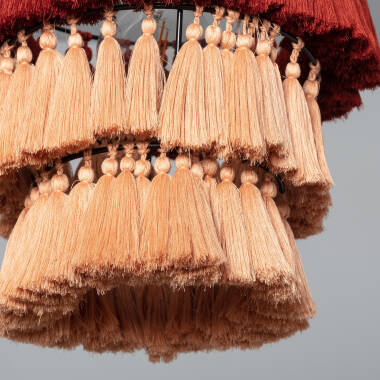 Image de Suspension Métal et Coton avec Franges Nahua