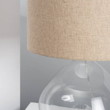 Image de Lampe à Poser Tissu et Verre Françoise