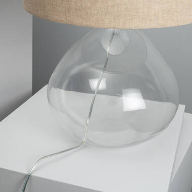 Image de Lampe à Poser Tissu et Verre Françoise