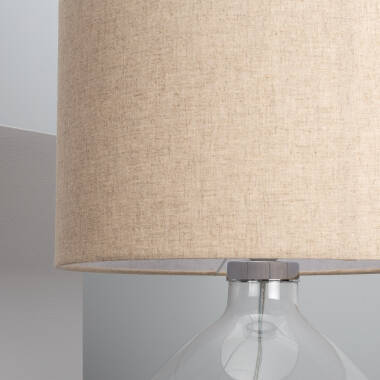 Image de Lampe à Poser Tissu et Verre Françoise