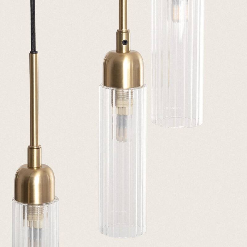 Bild von Pendelleuchte Metall und Glas Sest Iraide