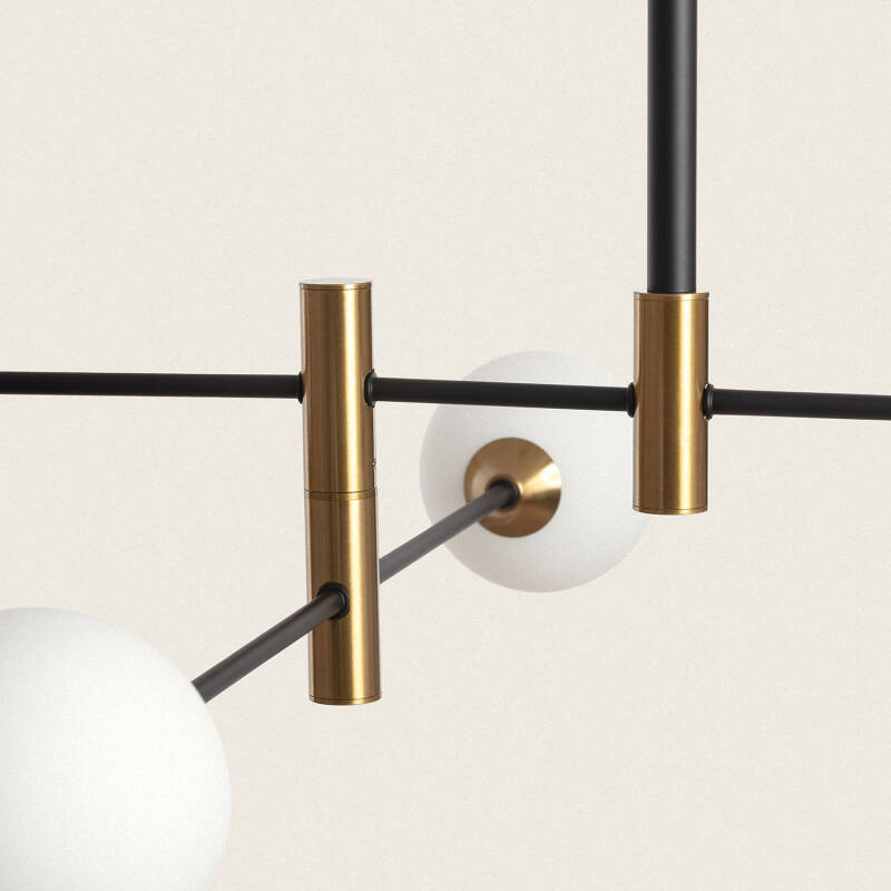 Afbeelding van Hanglamp van Metaal en Glas Bull 4 