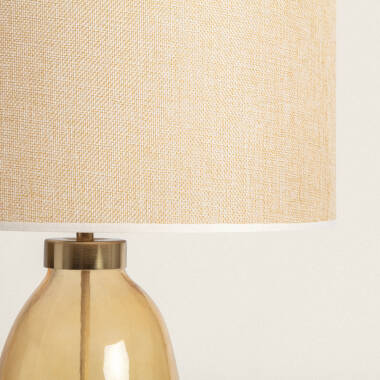 Bild von Tischlampe Stoff und Glas Big Nally