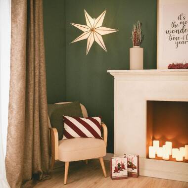 Afbeelding van Papieren LED Ster op batterijen Rigel Afbeelding van Papieren LED Ster op batterijen Rigel