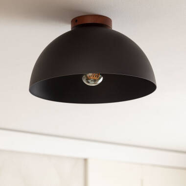 Immagine di Lampada da Soffitto Alluminio e Legno Gádex