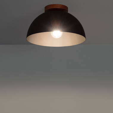 Immagine di Lampada da Soffitto Alluminio e Legno Gádex