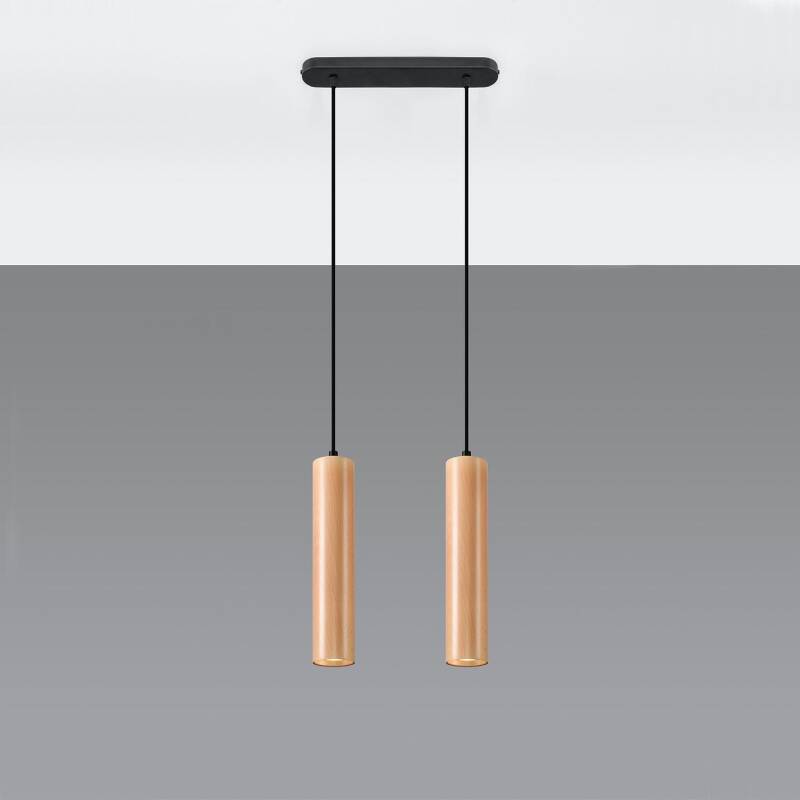 Bild von Pendelleuchte Lino 2 Holz SOLLUX