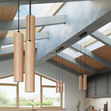 Bild von Pendelleuchte Lino 2 Holz SOLLUX