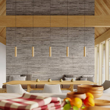 Bild von Pendelleuchte Lino 2 Holz SOLLUX