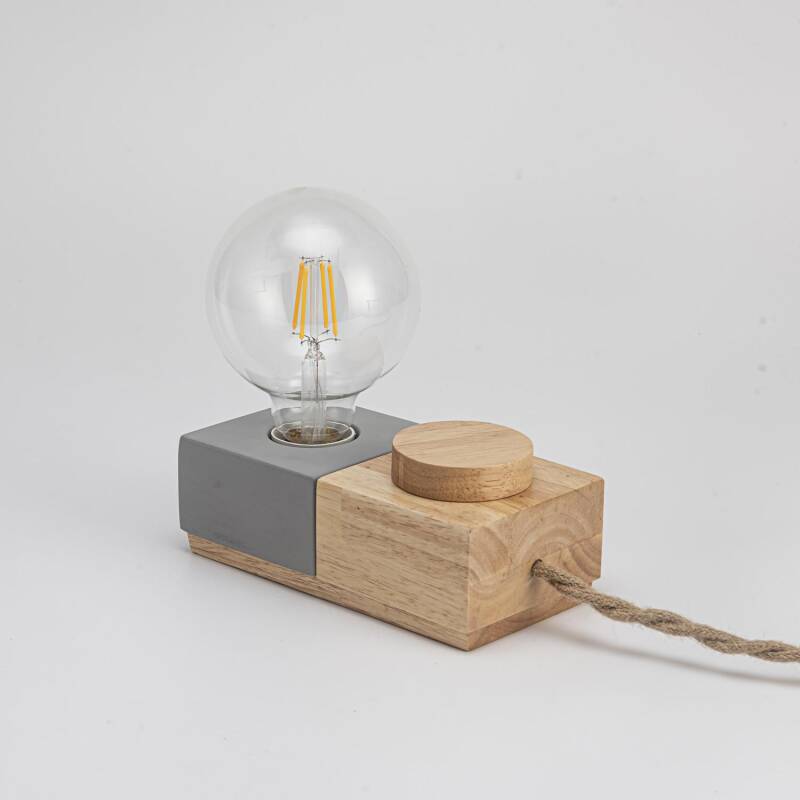 Image de Lampe à Poser Bois et Béton Sven 