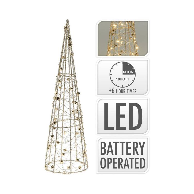Immagine di Albero di Natale LED con Batteria 60 cm Gylden